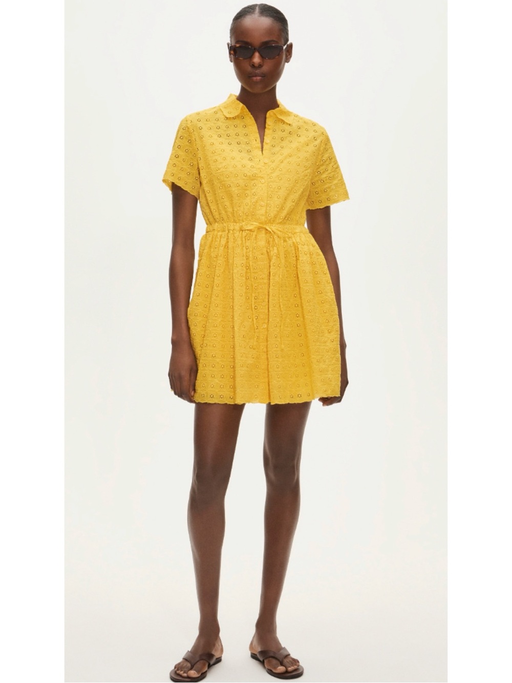 J. Crew Mini Cerise Shirt-Dress In Eyelet Cotton Poplin